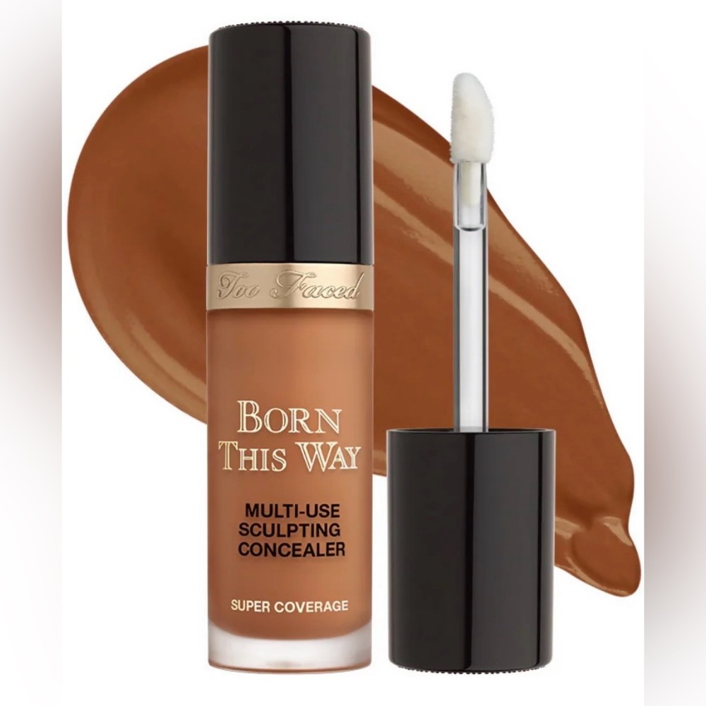 NEW Too Faced Born This Way Super Coverage Multi-Use Concealer Mahogany 0.50 oz.